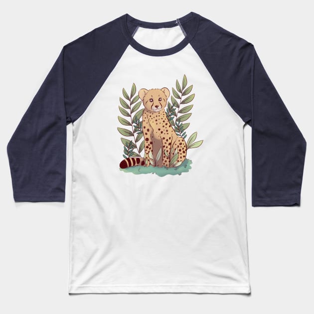 Cheetah Cub Baseball T-Shirt by Melissa Jan